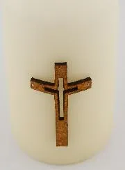 Konfirmationskerze - Kreuz aus Kork