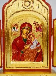 Holz-Ikone Triptychon Gottesmutter von der Immerwährenden Hilfe