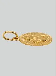 Anhänger Gott schütze Dich Polierte Strahlen aus 375er Gold