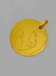 Anhänger Gottesmutter mit dem Kind aus 9 Karat Gold
