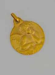 Taufanhänger Gott schütze Dich Engel aus Gold