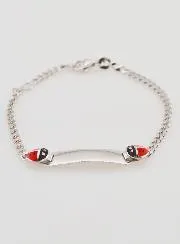 Identitäts-Armband Baby zur Taufe aus Sterling Silber - 2 Maikäfer