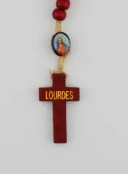 Holz Rosenkranz zum Heiligsten Herzen Jesu Geknotet