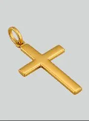 Anhänger Kreuz Flach aus Gelbgold