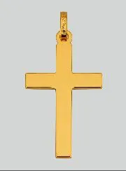 Anhänger Kreuz Flach aus Gelbgold