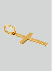 Anhänger Kleines Gold Kreuz flach aus Gelbgold
