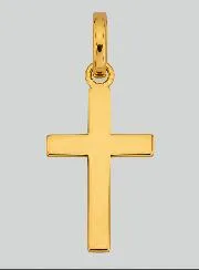 Anhänger Kleines Gold Kreuz flach aus Gelbgold