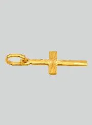 Schmuckkreuz Lateinisches Kreuz Diamantiert aus Gelb-Gold