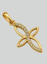 Filigrane Kreuz aus Gelbgold & Diamanten