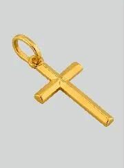 Anhänger Kreuz Gewölbt aus 375/000 Gelb-Gold