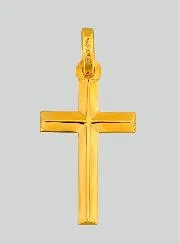 Anhänger Kreuz Gewölbt aus 375/000 Gelb-Gold
