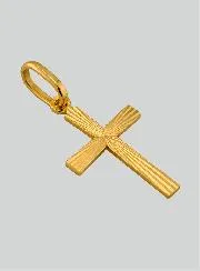 Anhänger Kreuz Diamantiert Echt Gelb-Gold