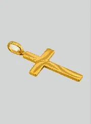 Anhänger Kreuz Christi Diamantiert - Gelbgold