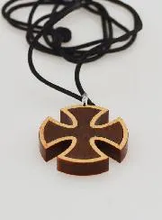 Anhänger Kreuz aus Holz Viereck