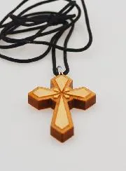 Kreuz-Anhänger Holz Gebeizt
