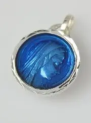 Medaille Gottesmutter Dunkel-Blau & Lourdes-Wasser
