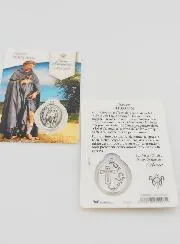 Gebetskarte Hl Peregrin mit Medaille