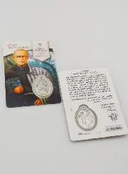 Gebetskarte Heiliger Maximilian Kolbe mit Medaille