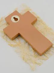 Kinder-Kreuz aus Holz Taufwasser - 12 cm