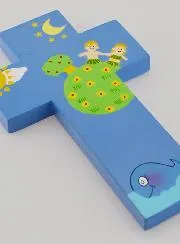 Kinderkreuz das Paradies auf Erden - Blau