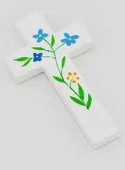 Kinder-Kreuz aus Holz - Feldblumen