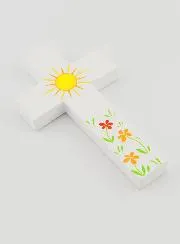 Kreuz Holz - Sonne und Blumen