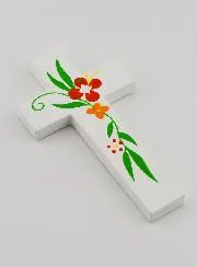 Kreuz aus Holz - Blumen Frühling