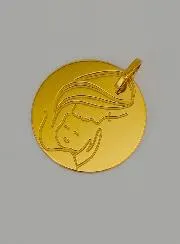 Tauf-Anhänger Madonna mit Kind Echt Gold