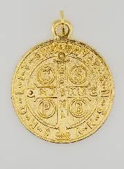 Grosse Medaille des heiligen Benedikt Goldfarben - 4.6cm