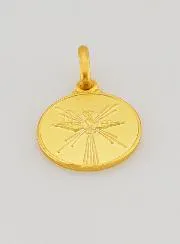 Medaille zur Firmung Taube Heiliger Geist Vergoldet