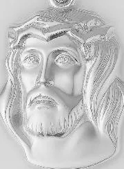 Anhänger Klumpen Jesus mit Dornen-Krone - 925er Silber