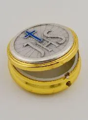 Große Hostiendose - JHS - Kreuz Blau