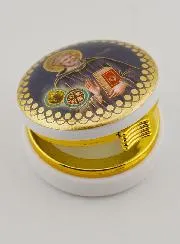 Hostien-Dose Abbildung Heiliger Benedikt - 5 cm