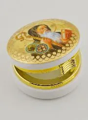 Hostien Dose Abbildung Heiliger Benedikt von Nursia - 5 cm