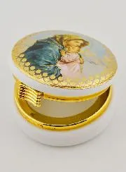 Hostienbehälter Abbildung Heilige Maria mit dem Kind - 5 cm