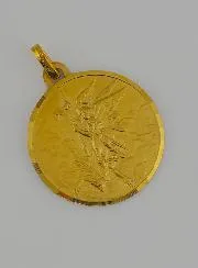 Anhänger Heiliger Michael Erzengel 18 Karat Gold Glänzend - 18 mm