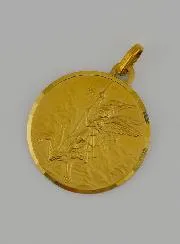 Anhänger Heiliger Michael Erzengel 18 Karat Gold Glänzend - 18 mm