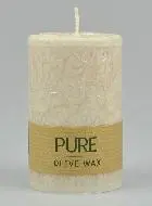 Stumpenkerze Ökologisch und Nachhaltig Farbe Sahara Beige - 9 X 6 cm