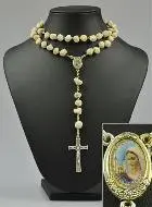 Rosenkranz Medjugorje Stein und Kette Silberfarben - 40 cm