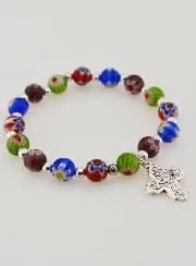 Religiöses Armband mit Murano Glas Perlen
