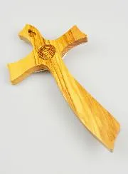 Kruzifix Kreuz des Heiligen Benedikt aus Olivenholz - 21cm