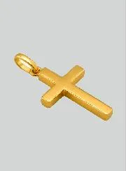 Anhänger Kreuz Jesus Christus - 15mm - 18 Karat Gold