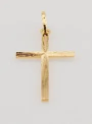 Anhänger Kreuz Klassisch Diamantiert - 27mm - Massiv Gold 18 Karat