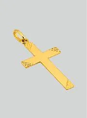 Anhänger Klassisches Kreuz Diamantiert - 22mm - Massiv Gold 18 Karat