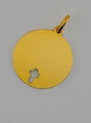 Anhänger Kreuz Jesu - 16mm - Massiv Gold 18 Karat