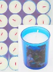10 Blaue Votivkerzen Weihnachten - Geburt Jesu
