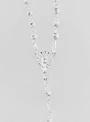 Rosenkranz Massiv 925er Silber - Glänzende Perlen 3mm