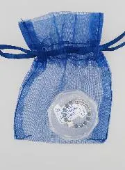 Ring Kreuz und Kristall Blau - Sterling Silber - Verstellbare Größe