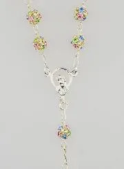 Rosenkranz Massiv Silber & Kristall Perlen 6mm