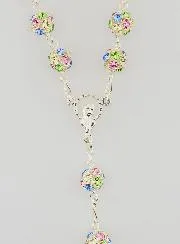 Rosenkranz Massiv Silber & Kristall Perlen 8mm